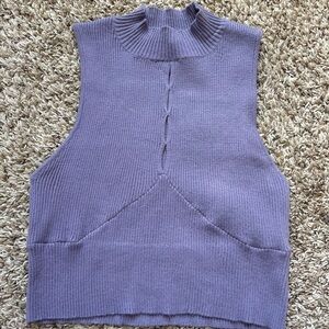 Kendall & Kylie Lavender Ribbed Knit Top